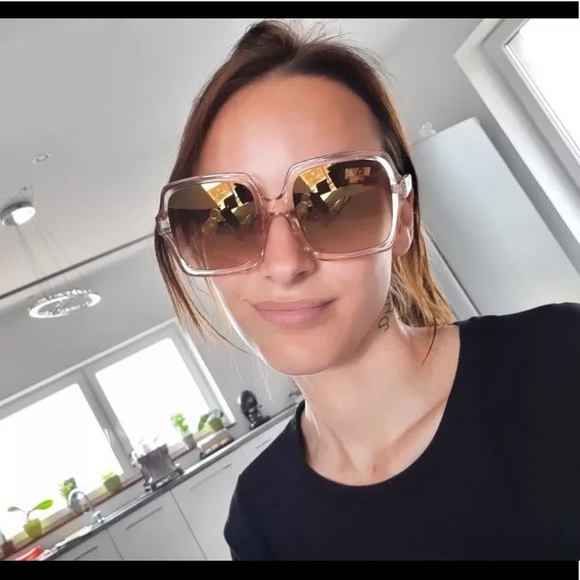 Sunglasses square oversize pink summer women luxury - Picture 2 of 3